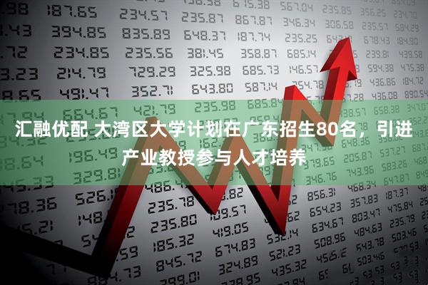 汇融优配 大湾区大学计划在广东招生80名，引进产业教授参与人才培养